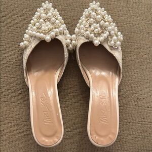 Elegant Pearl Embellished Mules